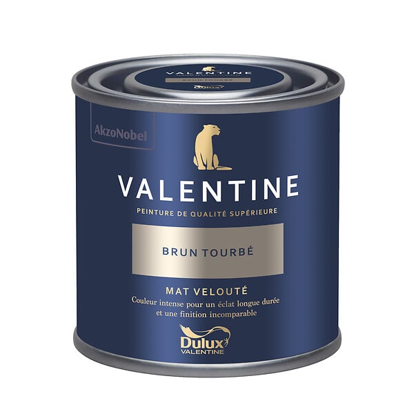DULUX VALENTINE - Peinture murs&boiseries Valentine  Mat Velouté Brun Tourbé 0,125L - large