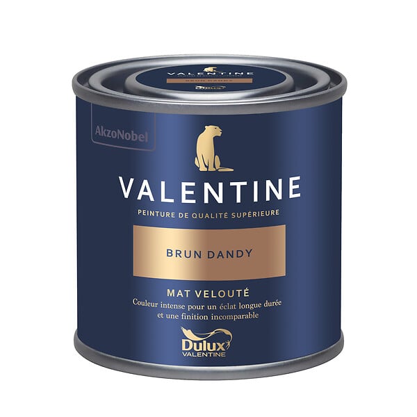 DULUX VALENTINE - Peinture murs et boiseries Mat Velouté Brun Dandy 0,125L - large