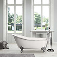 ROGIER & MOTHES - Baignoire sur pieds rétro en fonte petite taille ASHFORD Blanche 146 cm Pieds chromés - vignette