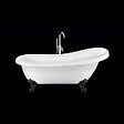 ROGIER & MOTHES - Baignoire sur pieds rétro RICHMOND Blanche 171 cm Pieds d'Aigle Noirs - vignette