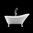 ROGIER & MOTHES - Baignoire sur pieds rétro BALMAIN Blanche 161 cm Pieds de Lion Blancs - vignette