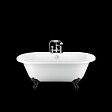 ROGIER & MOTHES - Baignoire sur pieds rétro CHELSEA Blanche 170 cm Pieds de Lion Noirs - vignette
