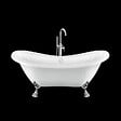 ROGIER & MOTHES - Baignoire sur pieds rétro DARLINGTON Blanche 175 cm Pieds de Lion Chromés - vignette