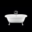 ROGIER & MOTHES - Baignoire sur pieds rétro CHELSEA Blanche 154 cm Pieds de Lion Chromés - vignette