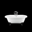 ROGIER & MOTHES - Baignoire sur pieds rétro CHELSEA Blanche 170 cm Pieds d'Aigle Noirs - vignette