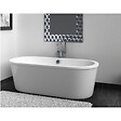 SANYCCES - Baignoire design ovale LOFT blanche 180 cm  Tablier inclus - vignette