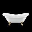 ROGIER & MOTHES - Baignoire sur pieds rétro DARLINGTON Blanche 175 cm Pieds d'Aigle Dorés - vignette