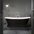 ROGIER & MOTHES - Baignoire îlot sur socle en fonte émaillée SOUTHPORT Noire 180 cm Peinture noire - vignette