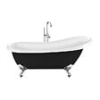 ROGIER & MOTHES - Baignoire sur pieds rétro RICHMOND Noire 171 cm Pieds d'Aigle Chromés - vignette