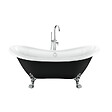 ROGIER & MOTHES - Baignoire sur pieds rétro DARLINGTON Noire 175 cm Pieds de Lion Chromés - vignette