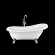 ROGIER & MOTHES - Baignoire sur pieds rétro RICHMOND Blanche 155 cm Pieds d'Aigle Chromés - vignette