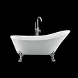 ROGIER & MOTHES - Baignoire sur pieds rétro BALMAIN Blanche 161 cm Pieds de Lion Chromés - vignette
