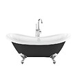 ROGIER & MOTHES - Baignoire sur pieds rétro DARLINGTON Noire 175 cm Pieds d'Aigle Chromés - vignette