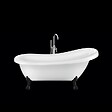 ROGIER & MOTHES - Baignoire sur pieds rétro RICHMOND Blanche 155 cm Pieds de Lion Noirs - vignette