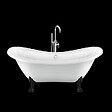 ROGIER & MOTHES - Baignoire sur pieds rétro DARLINGTON Blanche 175 cm Pieds de Lion Noirs - vignette