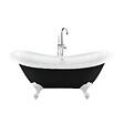 ROGIER & MOTHES - Baignoire sur pieds rétro DARLINGTON Noire 175 cm Pieds d'Aigle Blancs - vignette
