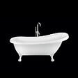 ROGIER & MOTHES - Baignoire sur pieds rétro RICHMOND Blanche 155 cm Pieds de Lion Blancs - vignette