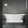 ROGIER & MOTHES - Baignoire îlot sur socle en fonte émaillée SOUTHPORT Blanche 180 cm Peinture blanche - vignette