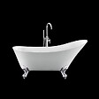 ROGIER & MOTHES - Baignoire sur pieds rétro BALMAIN Blanche 161 cm Pieds d'Aigle Chromés - vignette