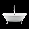 ROGIER & MOTHES - Baignoire sur pieds rétro SURRY HILLS Blanche 165 cm Pieds de Lion Chromés - vignette
