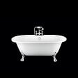 ROGIER & MOTHES - Baignoire sur pieds rétro CHELSEA Blanche 170 cm Pieds de Lion Chromés - vignette