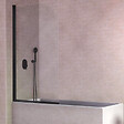 KASSANDRA - Pare-baignoire pivotant RITA profil noir mat 85 x 150 cm - vignette