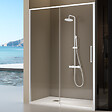 KASSANDRA - Paroi de douche fixe + porte coulissante DELTA blanc mat 164-166.6 cm - vignette