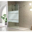KASSANDRA - Paroi de douche fixe FRESH verre sérigraphié 100 cm - vignette