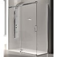 KASSANDRA - Paroi de douche fixe + Porte coulissante GLASÉ 130 cm Paroi latérale : 76 - 79 cm - vignette