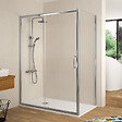 KASSANDRA - Paroi de douche fixe + Porte coulissante BELLA 125 cm Paroi latérale : 77 - 79 cm - vignette