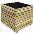 CERLAND - Bac à fleurs carré Kub 50 - Pin sylvestre - 91L - 50x50x50cm - vignette