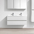 STANO - Meuble salle de bain design double vasque SIENA largeur 120 cm blanc laqué - vignette