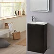 GODART - Meuble lave mains wc noir mat avec lave-mains design blanc - l.42.5 X H. 68.6 cm - sans robinetterie - Austin - vignette