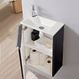 GODART - Meuble lave mains wc noir mat avec lave-mains design blanc - l.42.5 X H. 68.6 cm - sans robinetterie - Austin - vignette