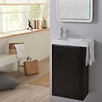 GODART - Meuble lave mains wc noir mat avec porte serviettes - l.48 X H. 72.5 cm - pour robinetterie à gauche - Austria - vignette
