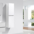 STANO - Grande armoire de rangement SIENA hauteur 150 cm blanc laqué 40 cm - vignette