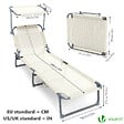 VOUNOT - Transat pare soleil Textilene et range magazine Lot de 2 pcs Beige - vignette