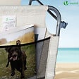 VOUNOT - Transat pare soleil Textilene et range magazine Lot de 2 pcs Beige - vignette