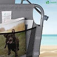 VOUNOT - Transat pare soleil Textilene et range magazine Lot de 2 pcs Gris - vignette