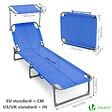 VOUNOT - Transat pare soleil Textilene et range magazine Lot de 2 pcs Bleu - vignette