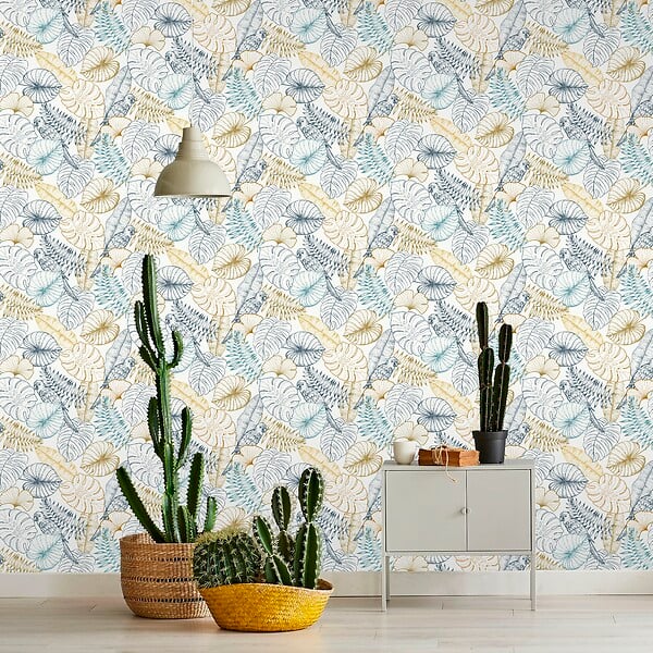 LUTECE - Perroquet graphique bleu - 0,53x10,05m - large