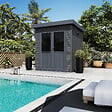 CHALET & JARDIN - Abri de jardin bois composite Onyx 22 - L.223xP.225xH.237cm - vignette