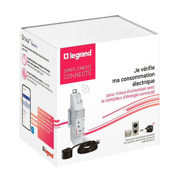 LEGRAND - Module de mesure monophasé connecté Drivia with Netatmo avec tore 80A - large