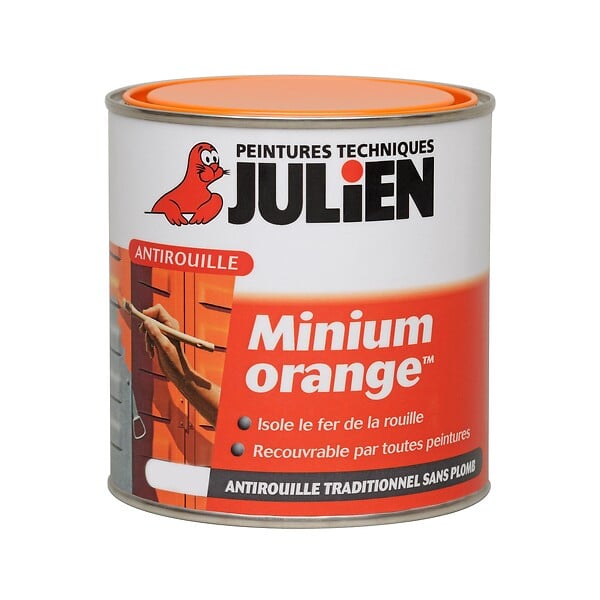JULIEN - Primaire antirouille minium orange - 0.25L - large
