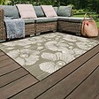 OVIALA - Tapis d'extérieur en polypropylène 120 x 170 cm taupe - Poppy - vignette