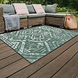 OVIALA - Tapis d'extérieur en polypropylène 120 x 170 cm vert - Kano - vignette