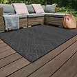 OVIALA - Tapis d'extérieur en polypropylène 120 x 170 cm noir - Dioma - vignette
