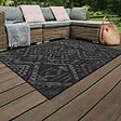 OVIALA - Tapis d'extérieur en polypropylène 120 x 170 cm noir - Kano - vignette