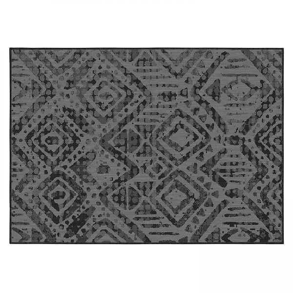 OVIALA - Tapis d'extérieur en polypropylène 120 x 170 cm noir - Kano - large