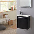 GODART - Pack lave-mains Noir Mat avec vasque design blanche - Robinetterie Eau froide à gauche - L.42.5 X H. 48.6 cm - Hanos - vignette